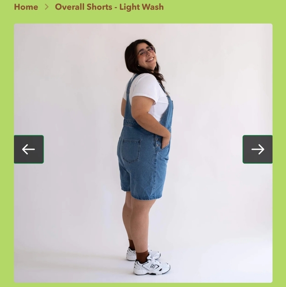 Shiny by nature denim overall shorts - Picture 3 of 4